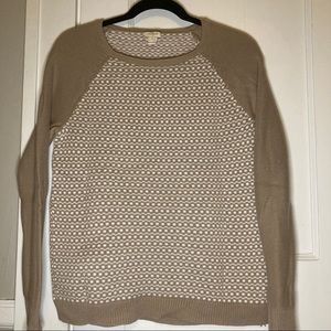 JCREW tan patterned sweater
